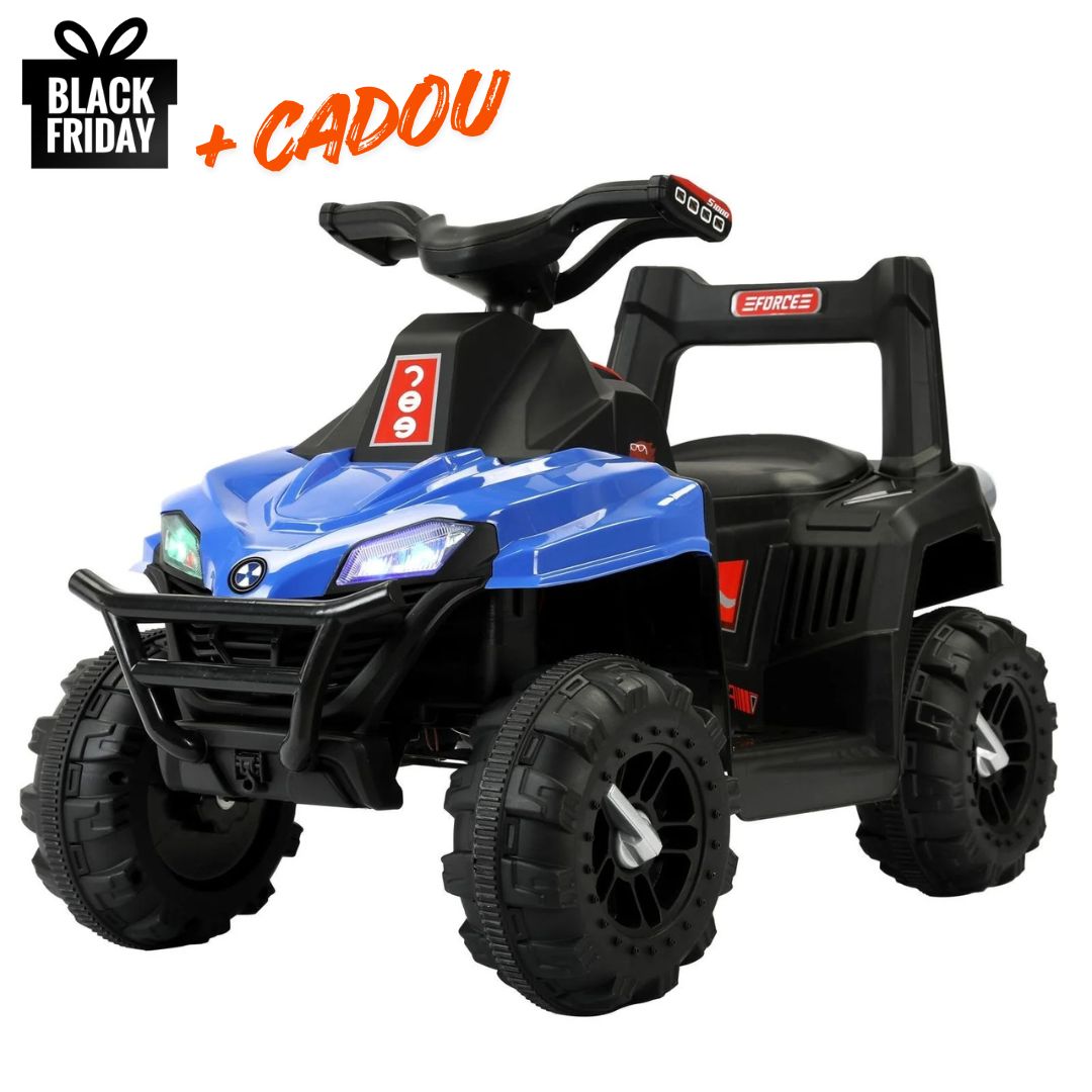 ATV Electric Albastru pentru Copii 12V – Vehicul Off-Road cu Lumini și Sunete, Viteză Reglabilă, Design Robust
