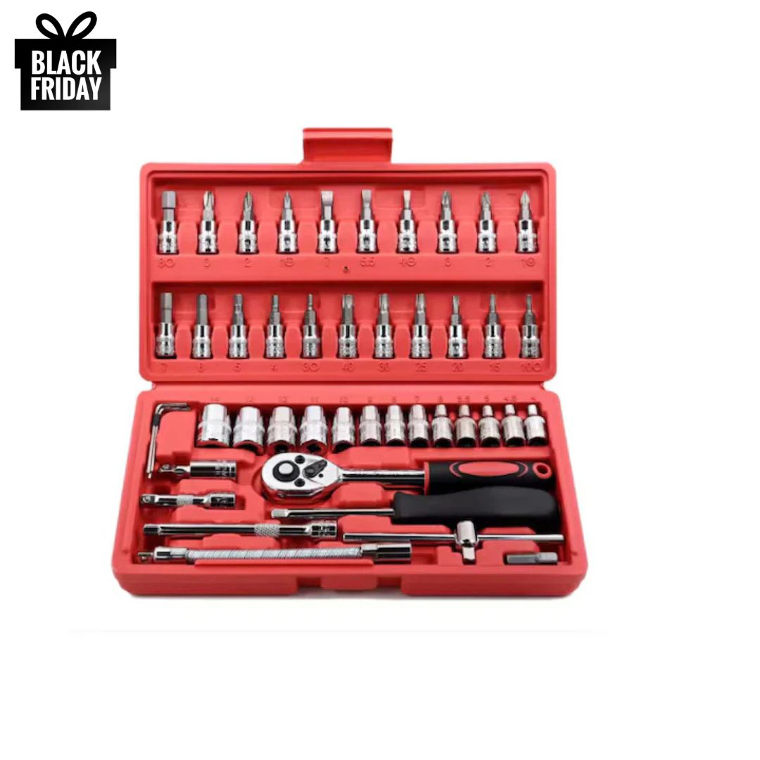 Set Complet de Scule Multifuncțional 48 Piese – Cutie Robuste pentru Reparații Auto, Bricolaj și Întreținere Casnică