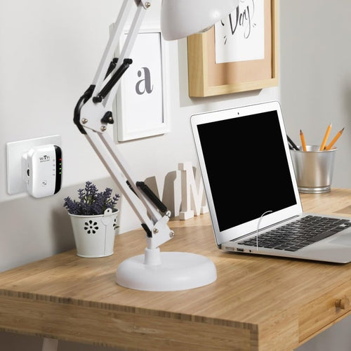 Amplificator Semnal WiFi 2.4GHz, 300Mbps, Rază 100m, 2 Antene, Mod Repetor/AP, LAN, Alb