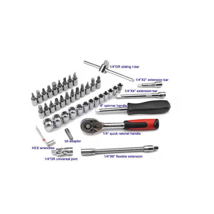 Set Complet de Scule Multifuncțional 48 Piese – Cutie Robuste pentru Reparații Auto, Bricolaj și Întreținere Casnică