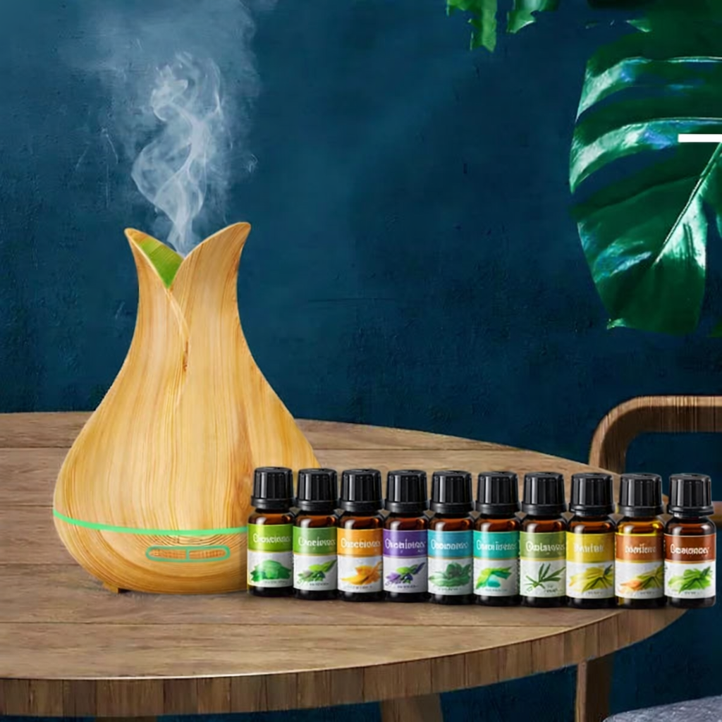 Set Difuzor aromaterapie si 12 uleiuri esentiale
